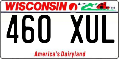 WI license plate 460XUL