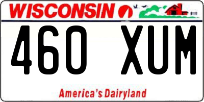 WI license plate 460XUM