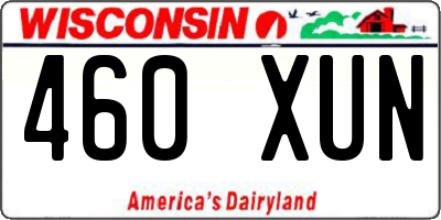 WI license plate 460XUN