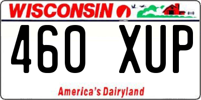 WI license plate 460XUP