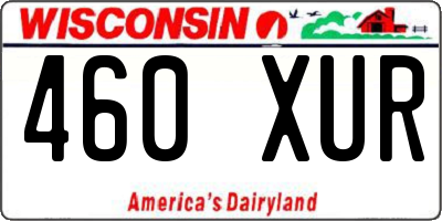 WI license plate 460XUR