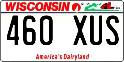 WI license plate 460XUS