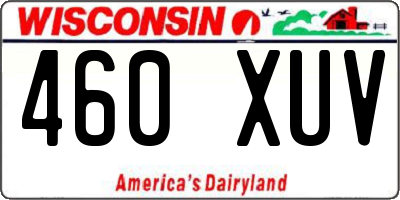 WI license plate 460XUV