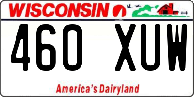 WI license plate 460XUW