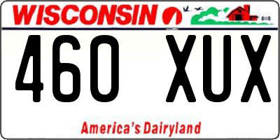 WI license plate 460XUX
