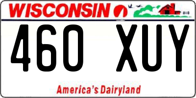 WI license plate 460XUY