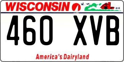 WI license plate 460XVB