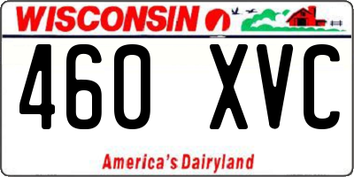 WI license plate 460XVC