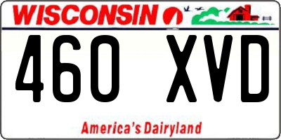 WI license plate 460XVD