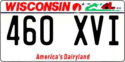 WI license plate 460XVI