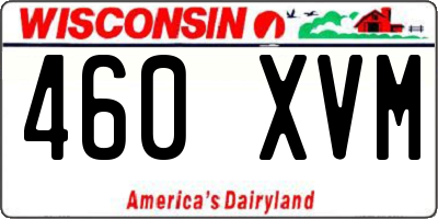 WI license plate 460XVM