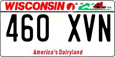 WI license plate 460XVN