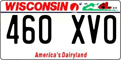 WI license plate 460XVO