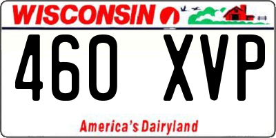 WI license plate 460XVP