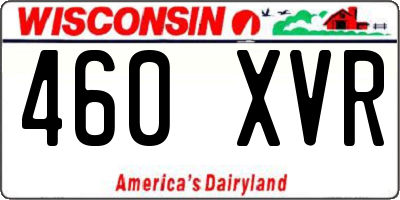 WI license plate 460XVR