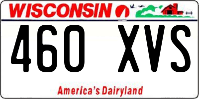 WI license plate 460XVS