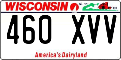 WI license plate 460XVV