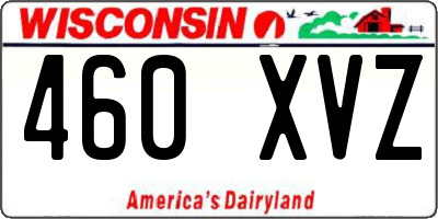 WI license plate 460XVZ