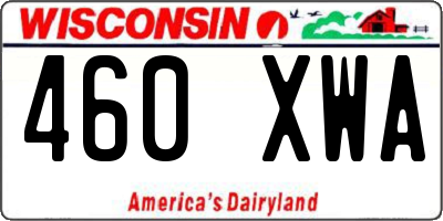 WI license plate 460XWA