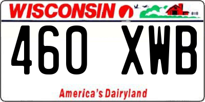 WI license plate 460XWB