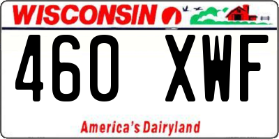 WI license plate 460XWF