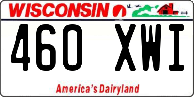 WI license plate 460XWI