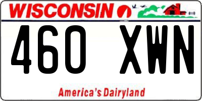 WI license plate 460XWN