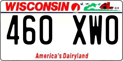 WI license plate 460XWO