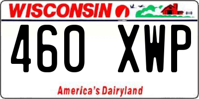 WI license plate 460XWP