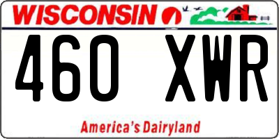 WI license plate 460XWR