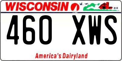WI license plate 460XWS