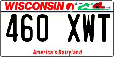 WI license plate 460XWT