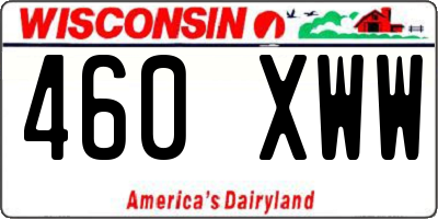 WI license plate 460XWW