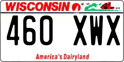 WI license plate 460XWX