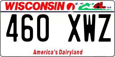 WI license plate 460XWZ