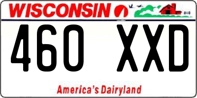 WI license plate 460XXD
