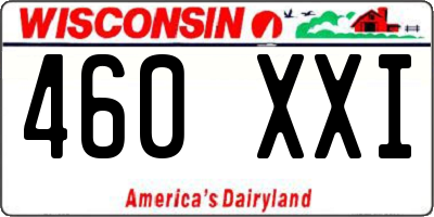 WI license plate 460XXI