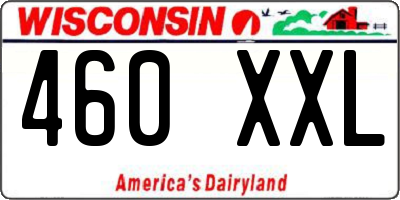 WI license plate 460XXL