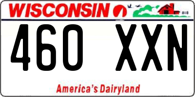 WI license plate 460XXN