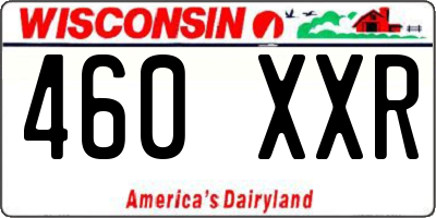 WI license plate 460XXR
