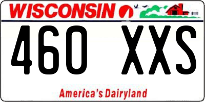 WI license plate 460XXS