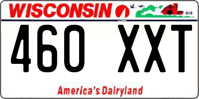 WI license plate 460XXT
