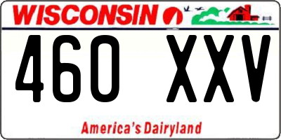 WI license plate 460XXV