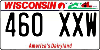 WI license plate 460XXW