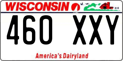 WI license plate 460XXY