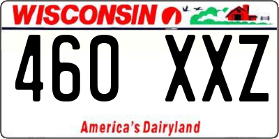 WI license plate 460XXZ