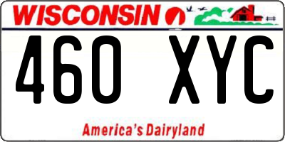 WI license plate 460XYC