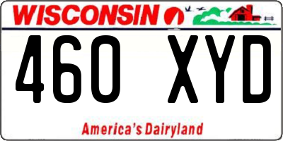 WI license plate 460XYD