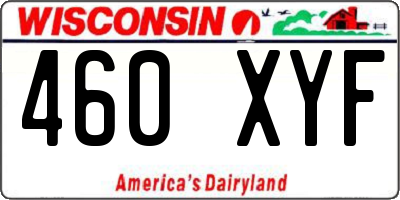 WI license plate 460XYF