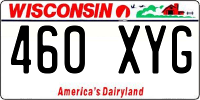 WI license plate 460XYG